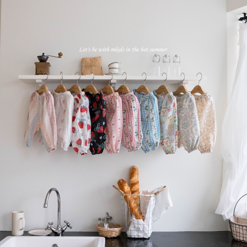 M-KIDS28｜(65-115cm) 印花縮口棉褲