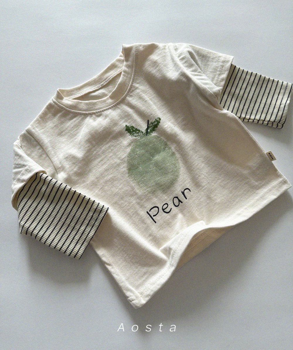 AOSTA01｜(6m-5y) 草莓梨子假兩件式上衣