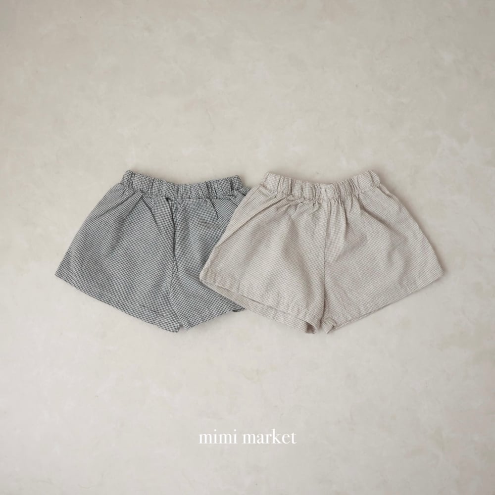 mimi market09 (75-90cm)  格子簡約短褲