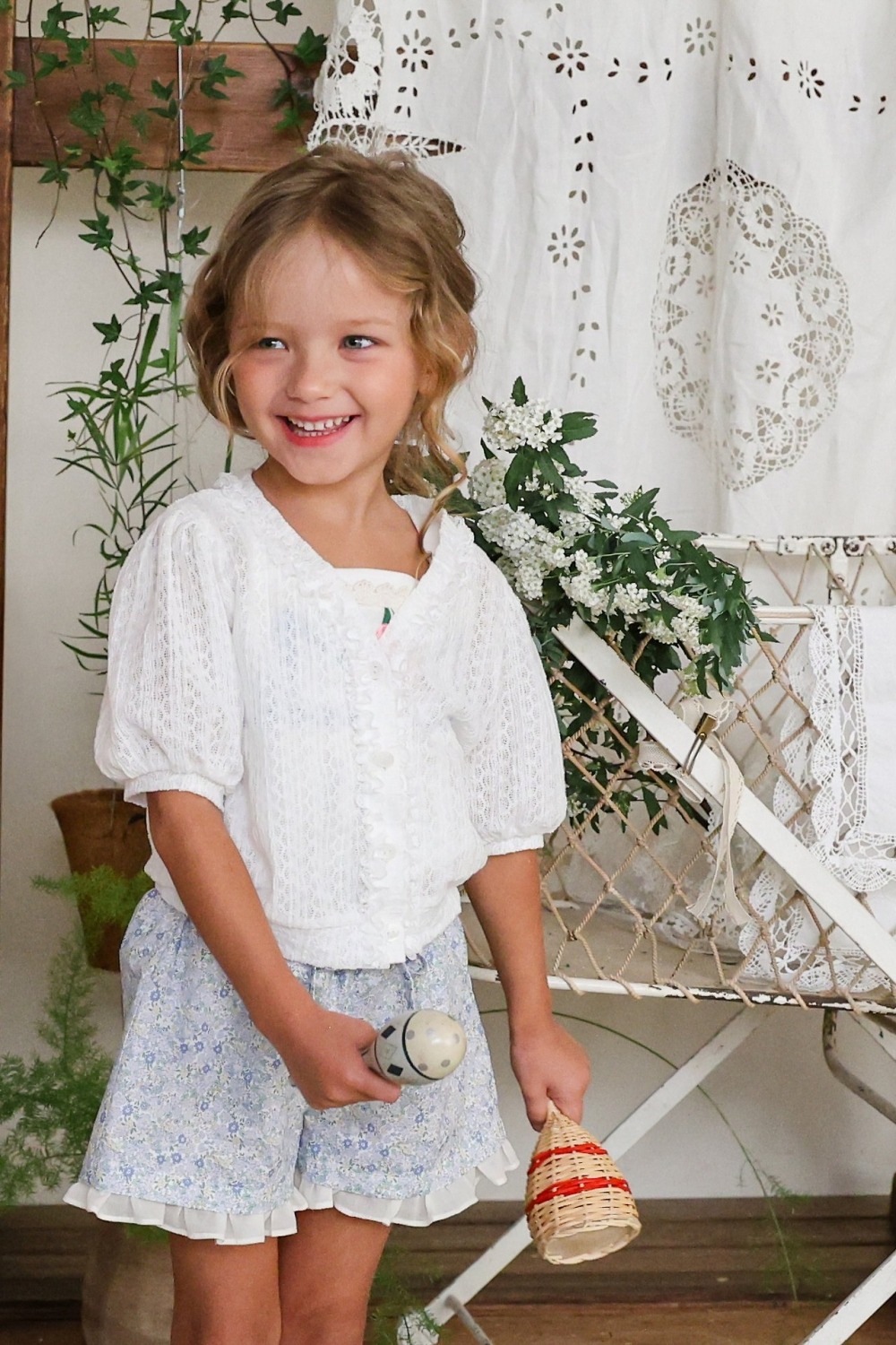 FLO61｜(75-140) 2色透氣針織開襟短袖外套