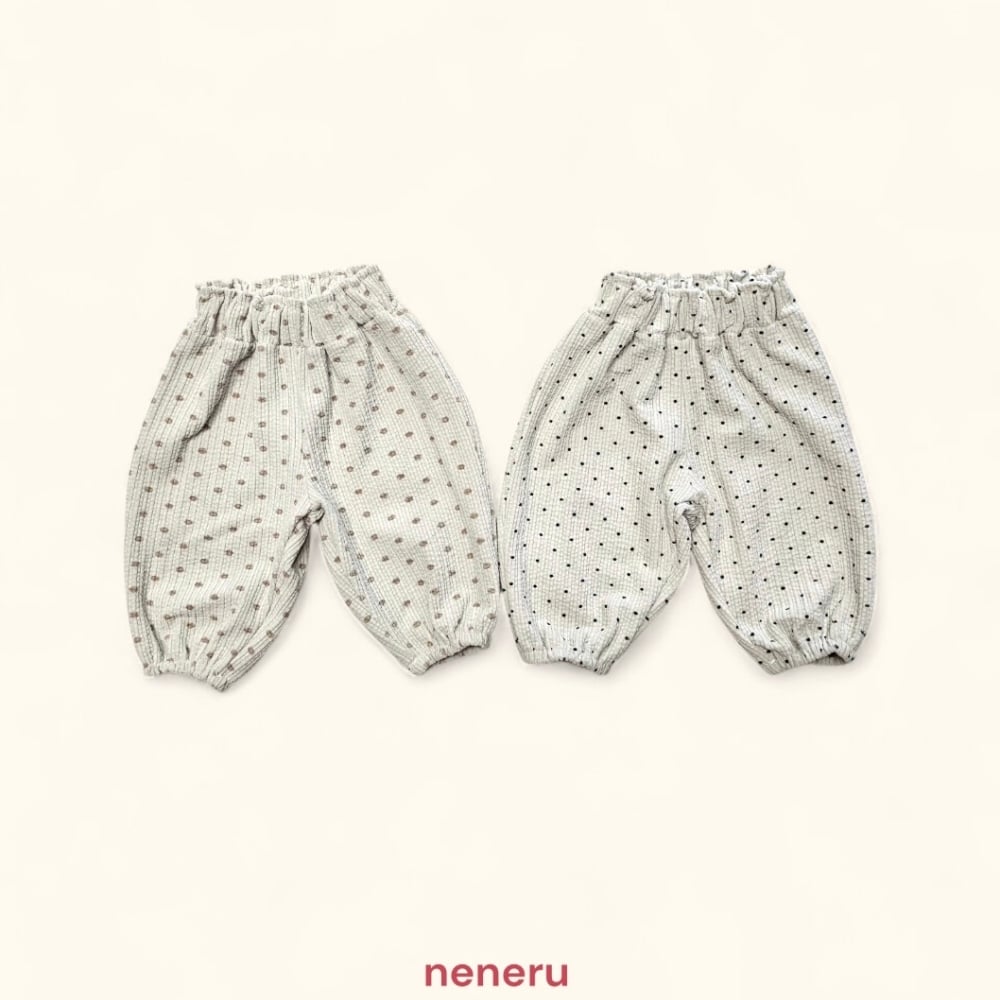 neneru06｜(60cm-85cm) 2色波點壓紋縮口褲