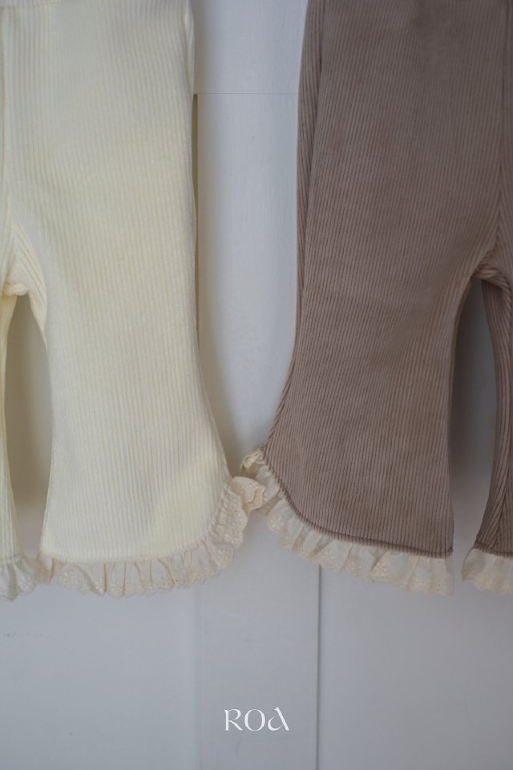 ROA34｜(6m-18m) 2色蕾絲邊喇叭褲