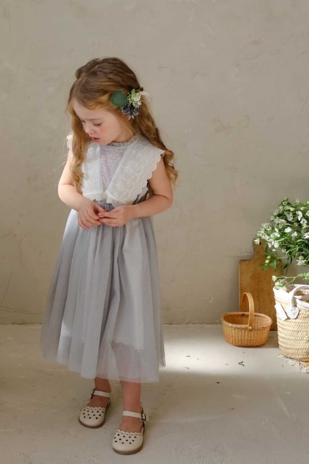 FLO03｜(75-140) 兩色蕾絲網紗長裙