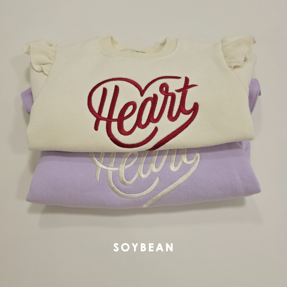 Soybean54｜(75cm-118cm) 愛心摺邊上衣