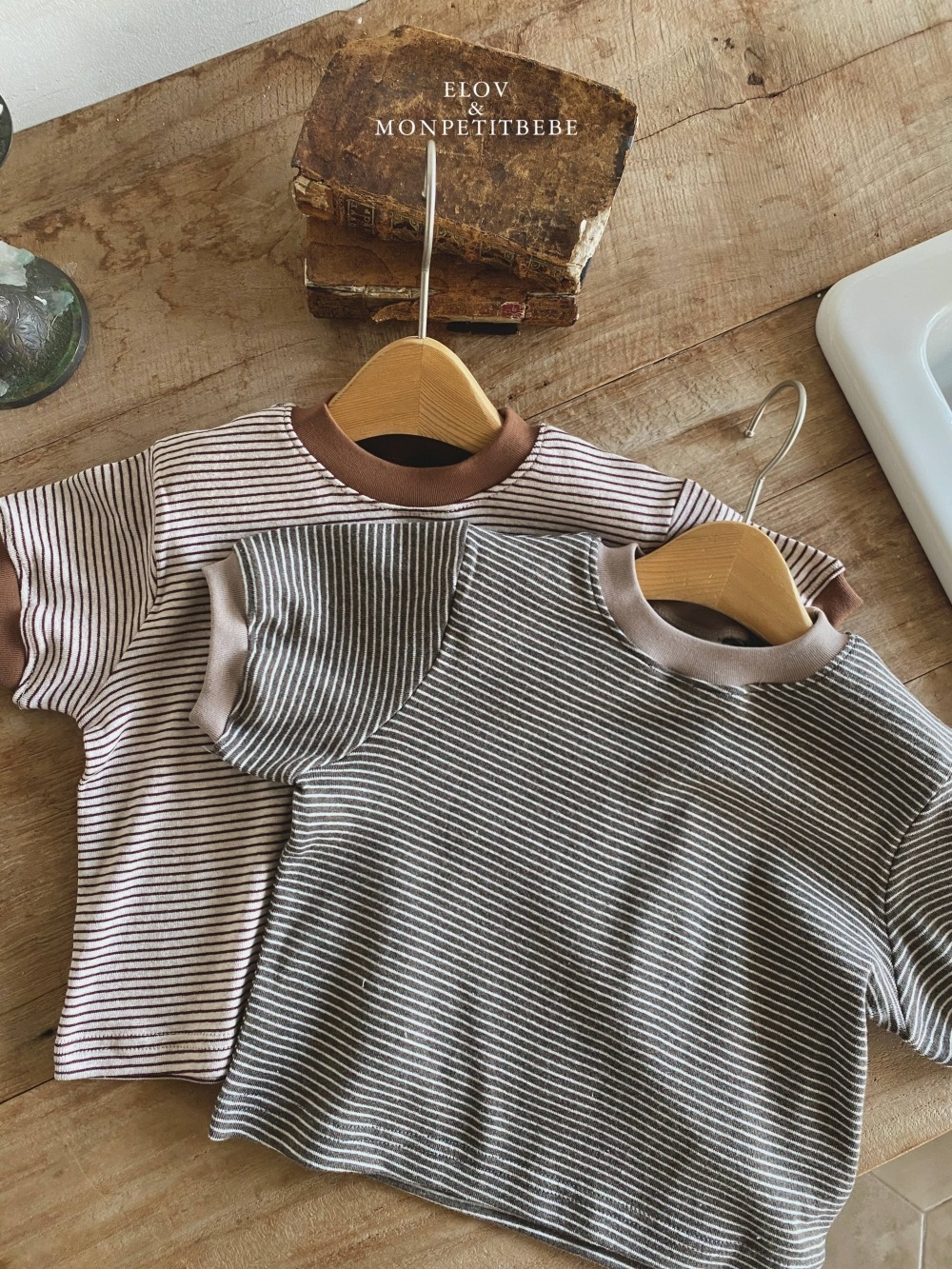 Mon petit17｜(73-118cm) 條紋撞色上衣