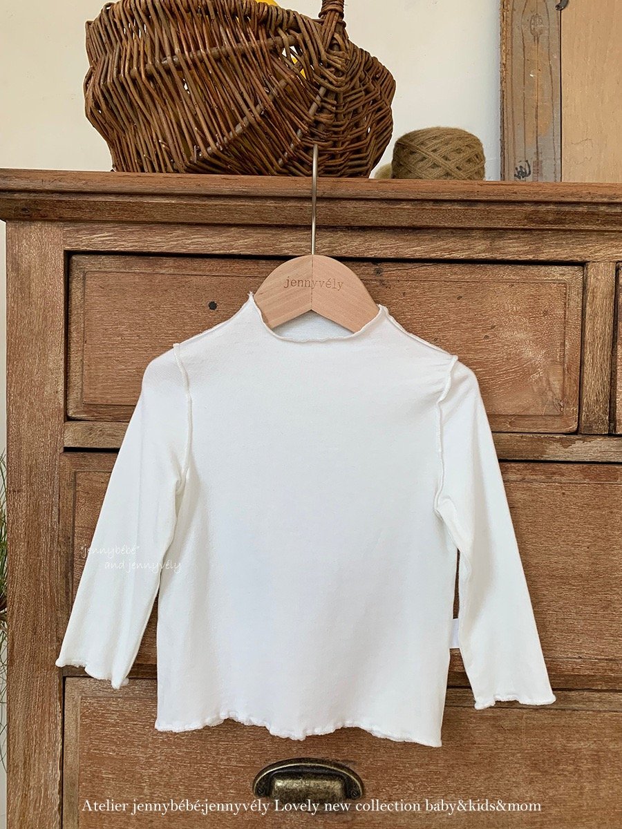 JE581｜(73-100cm) 抓皺綁帶連身褲/素面捲邊上衣