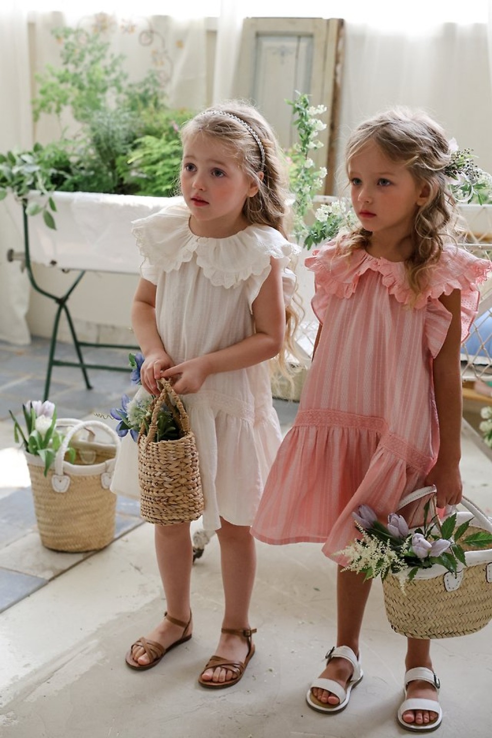 FLO31｜(75-140) 荷葉領蛋糕洋裝