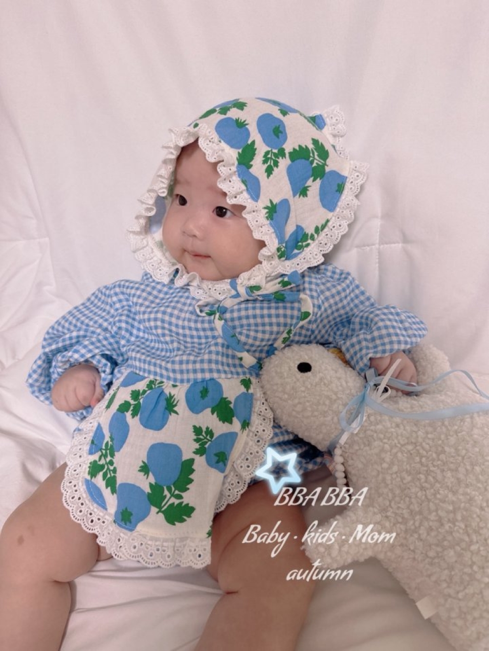 BBABBA14｜(60cm-83cm)  2色可愛水果包屁衣/綁帶帽