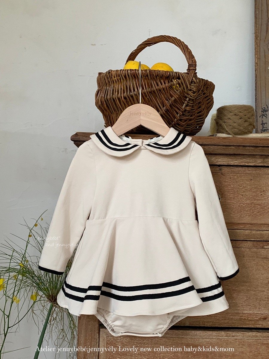 JE568｜(66-90cm) 水手領包屁衣