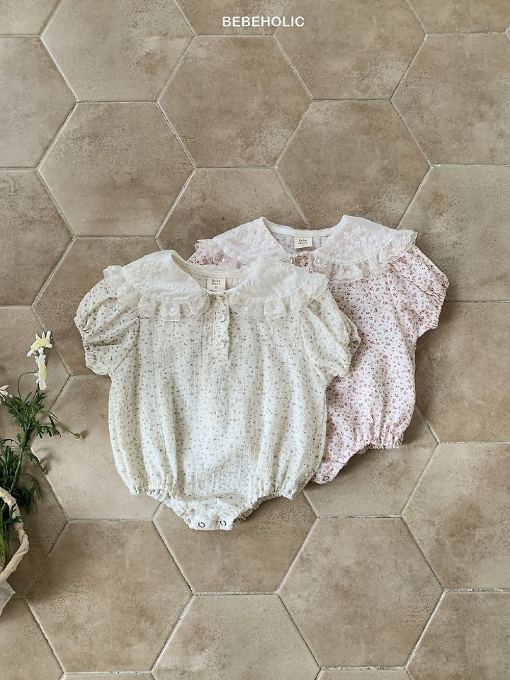 Bebe holic21｜(3m-18m) 翻領碎花連身服