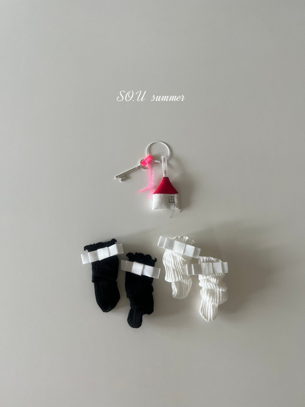 SO.U02｜(6m-4y)  緞帶無根捲邊長襪