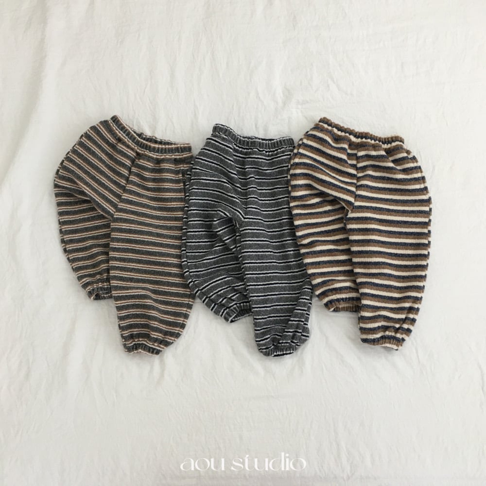 Aou 21｜ (70cm-110cm) 冬季條紋束口褲