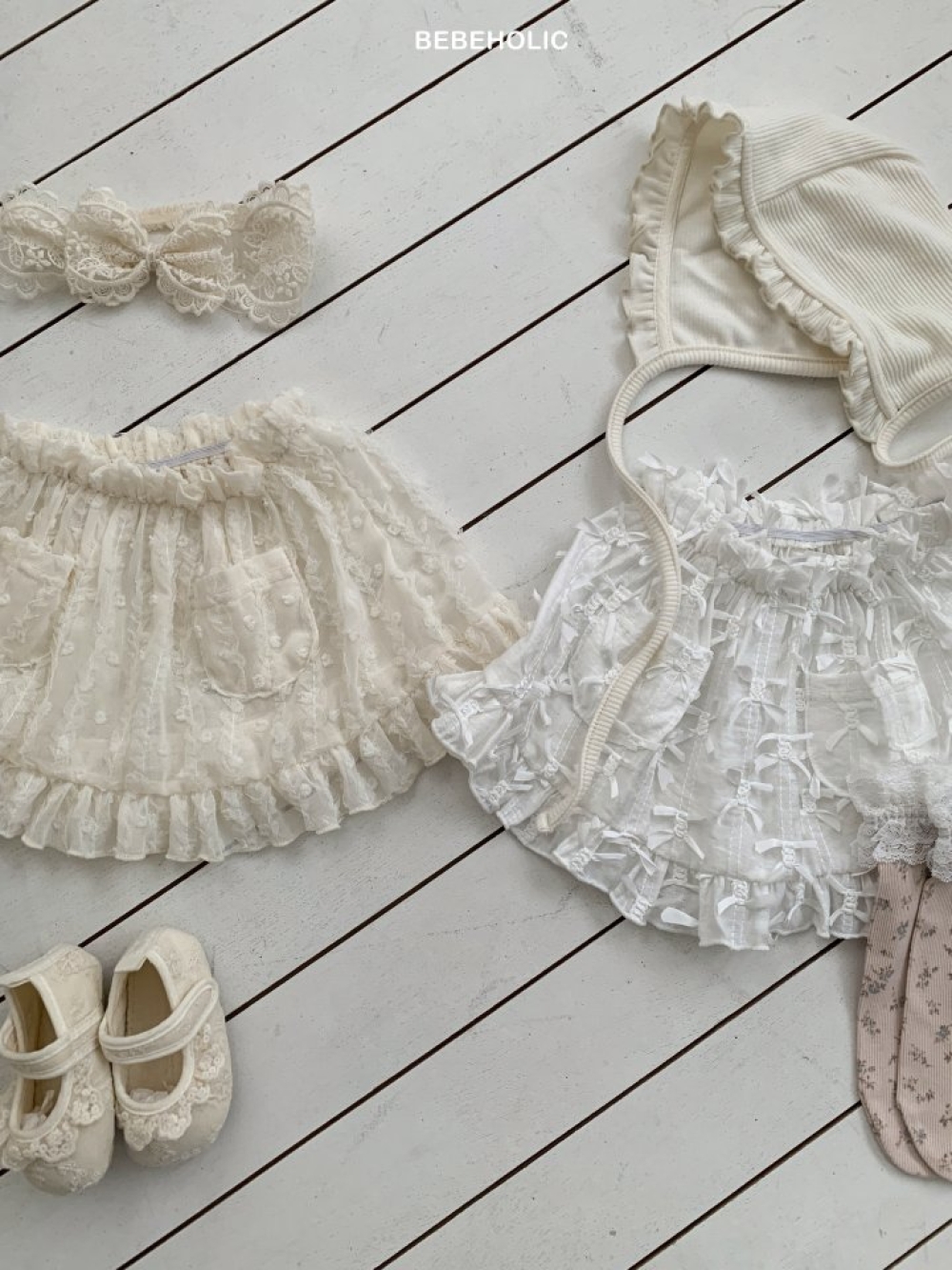 Bebe holic46｜(3m-18m) 法式層次蕾絲裙