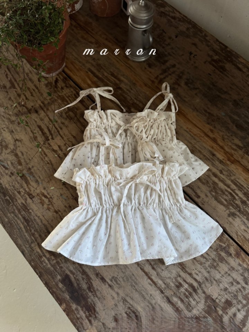 Marron15｜(1y-6y) 綁帶碎花背心