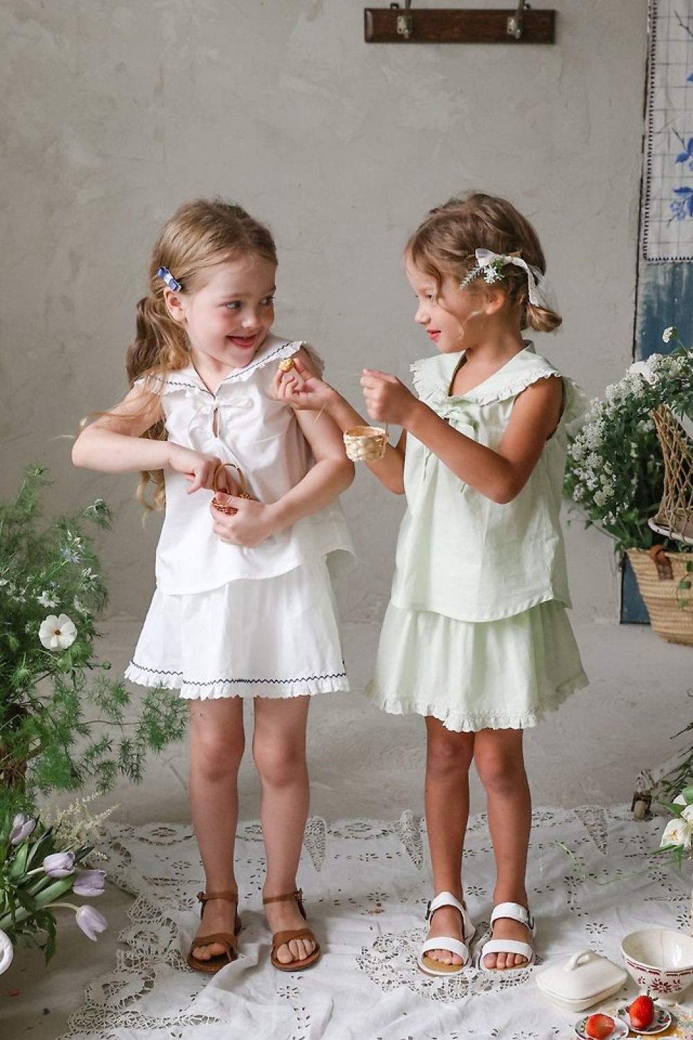 FLO38｜(75-140) 花邊波浪褲裙