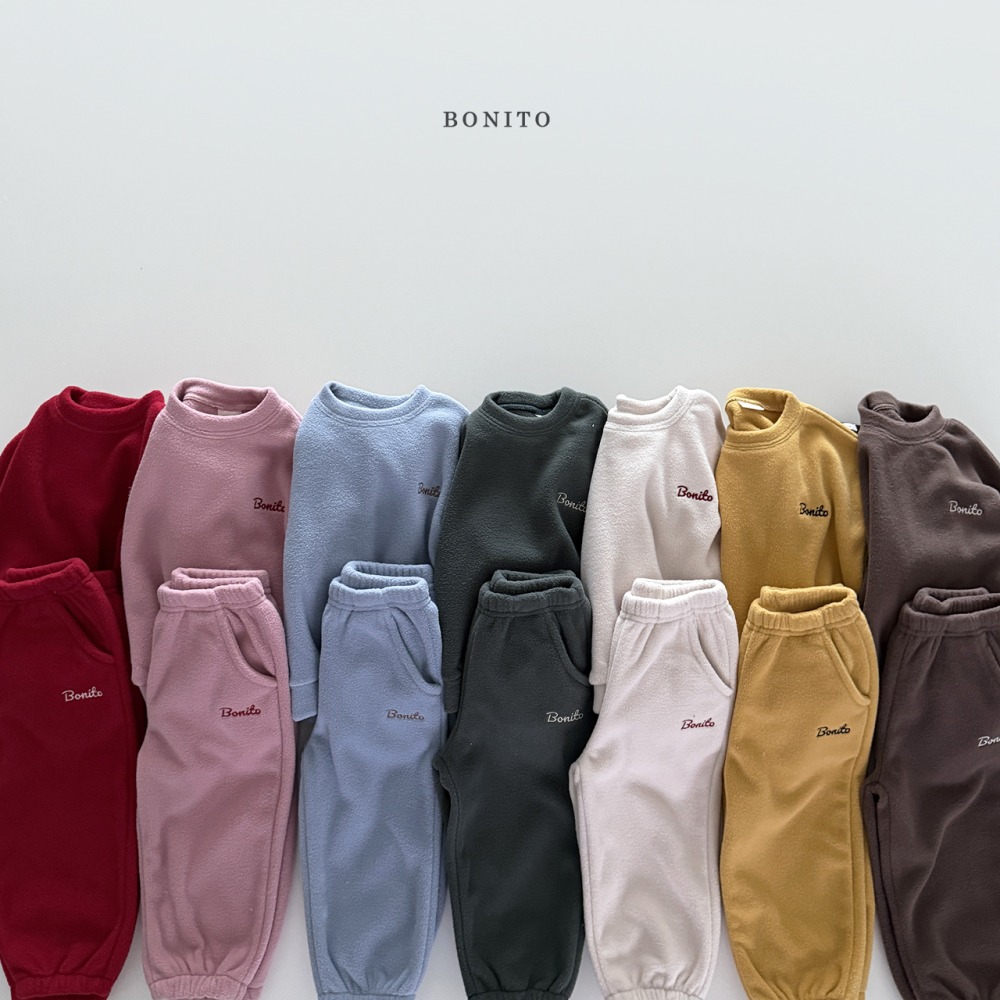 Bonito47｜(75cm-125cm) logo刷絨休閒套裝