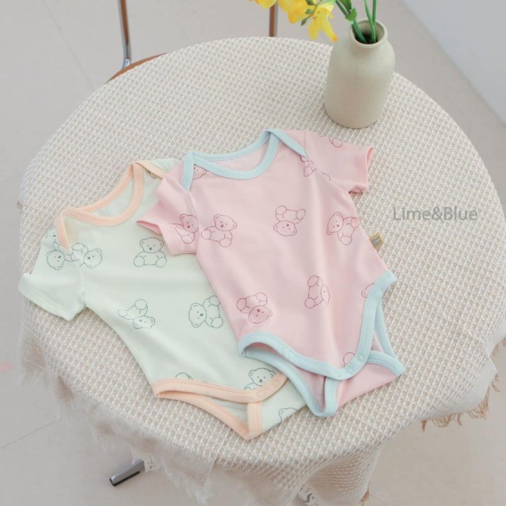 LIME&BLUE19｜(55-80cm)  青檸泰迪熊包屁衣