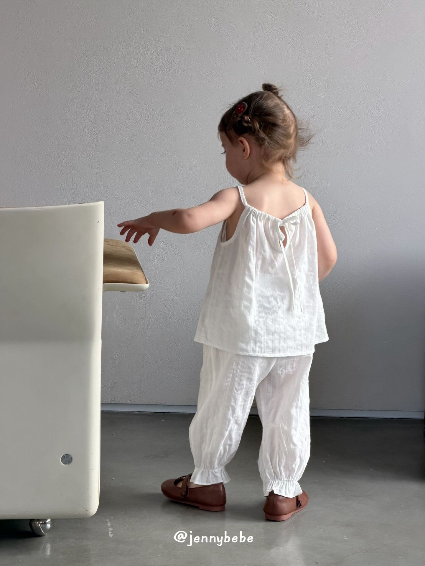 JE733｜(80-110cm) 細肩抽繩壓紋套裝