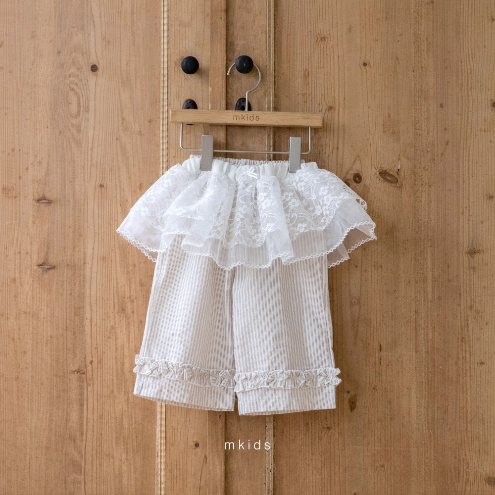 M-KIDS23｜(65-115cm) 條紋滾邊直筒長褲