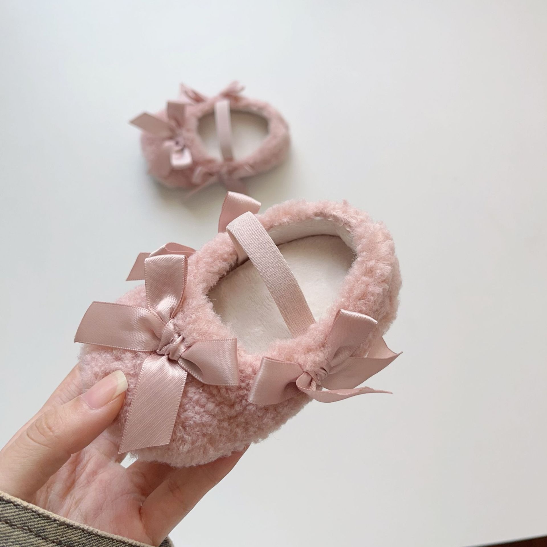 毛毛蝴蝶結學步鞋