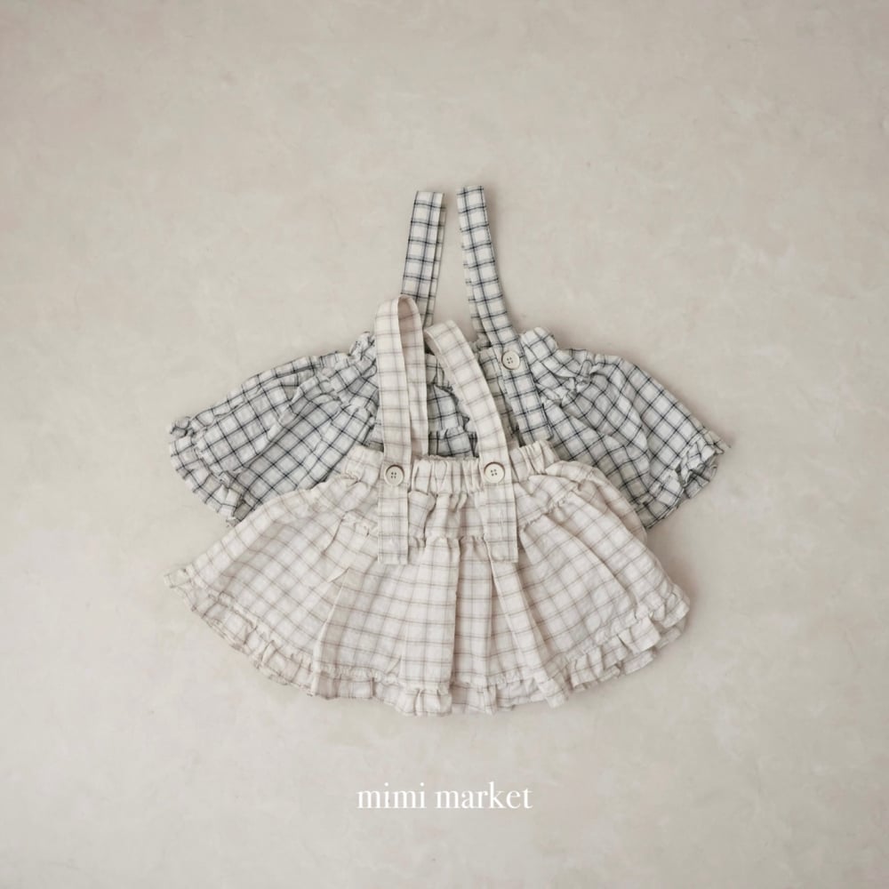 mimi market03 (75-90cm)  格子吊帶半身裙