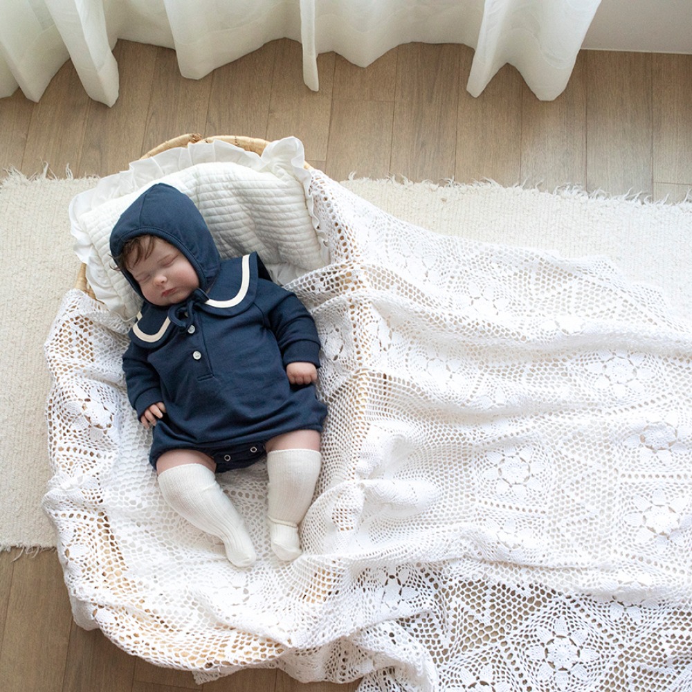 LEMONADE30｜(55cm-85cm) 2色水手風包屁衣含帽子