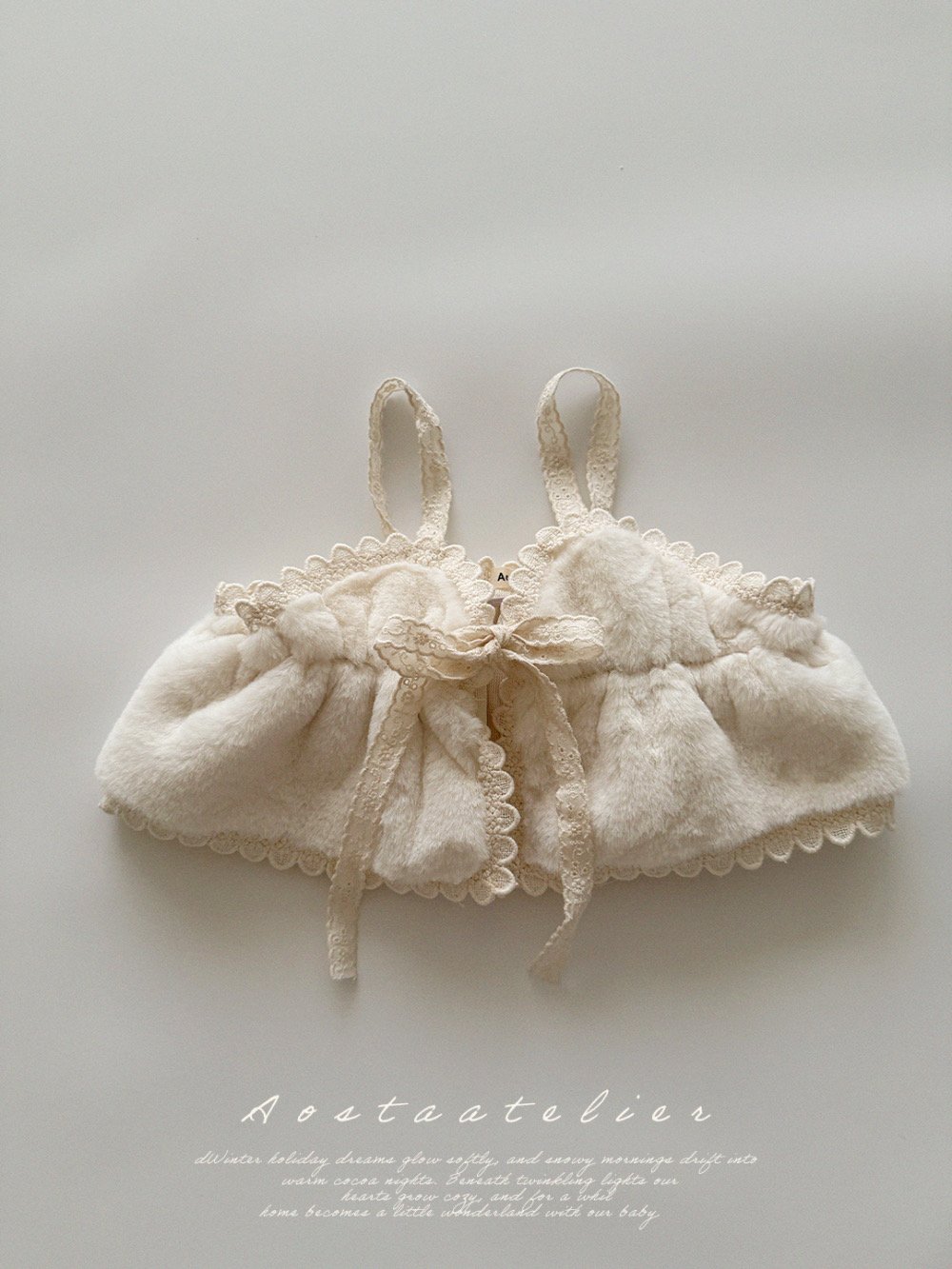 AOSTA36｜(6m-5y) 蕾絲刷毛細肩背心