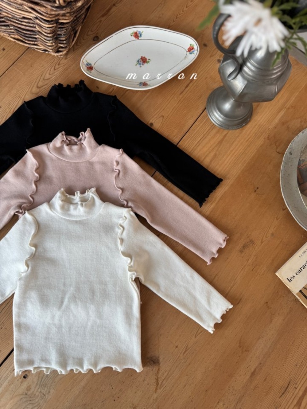 Marron 07｜(1y-6y) 經典捲邊上衣