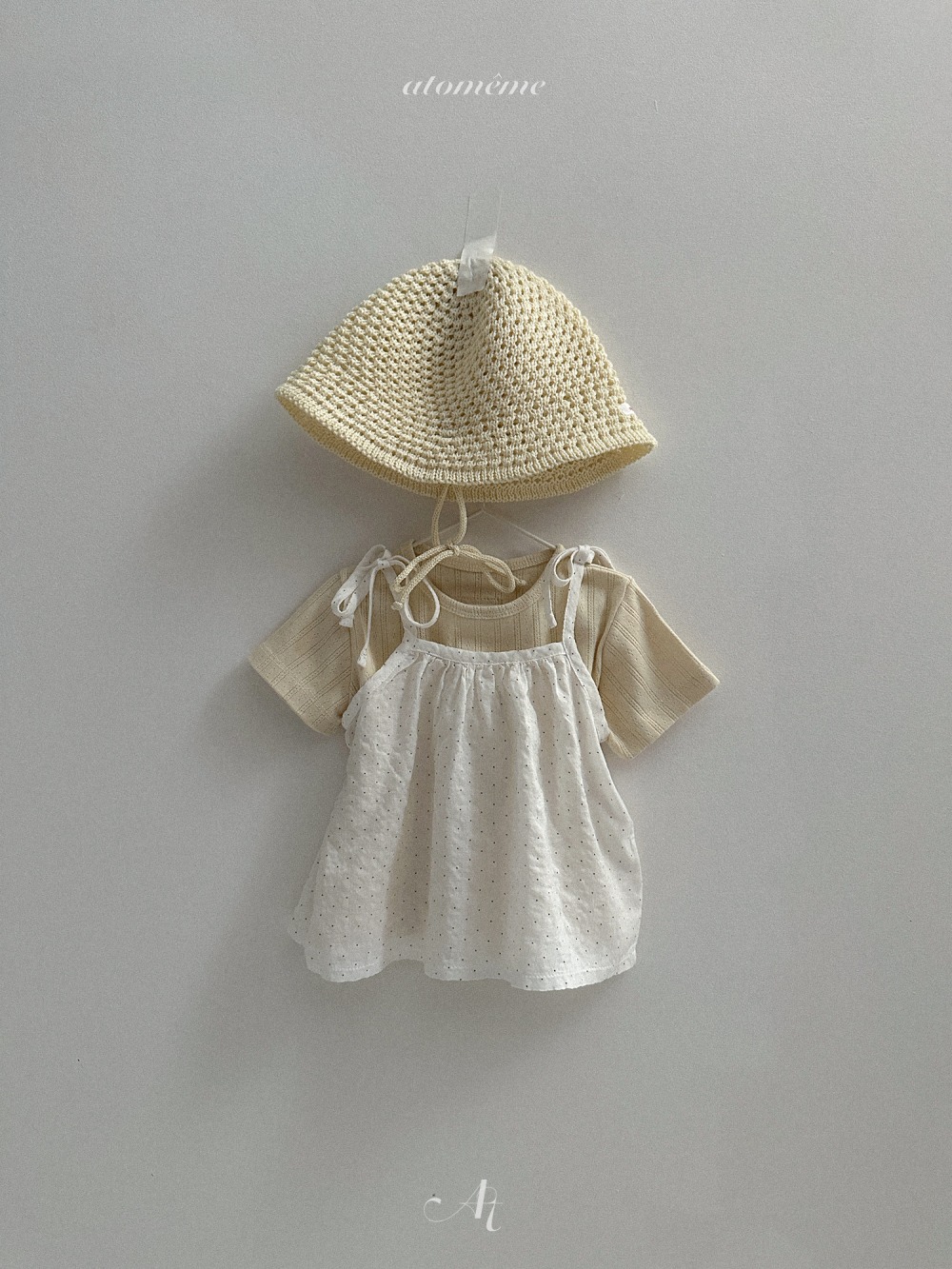 Atomeme18｜(70-110) 鏤空針織綁帶帽