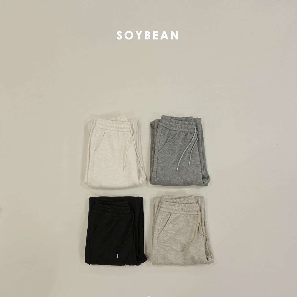 Soybean97｜(mom) 刷毛直筒休閒長褲
