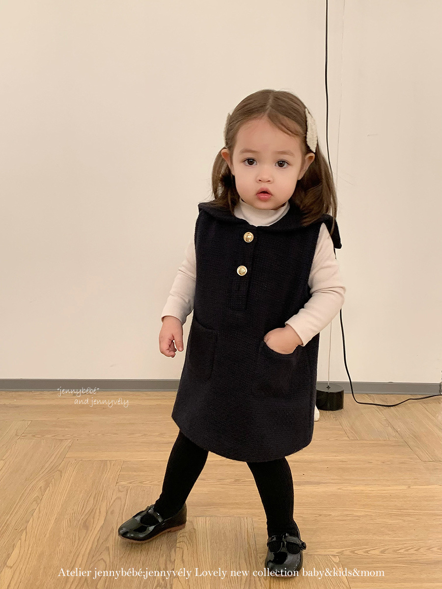 JE 591｜(73-110cm)  素色中領上衣