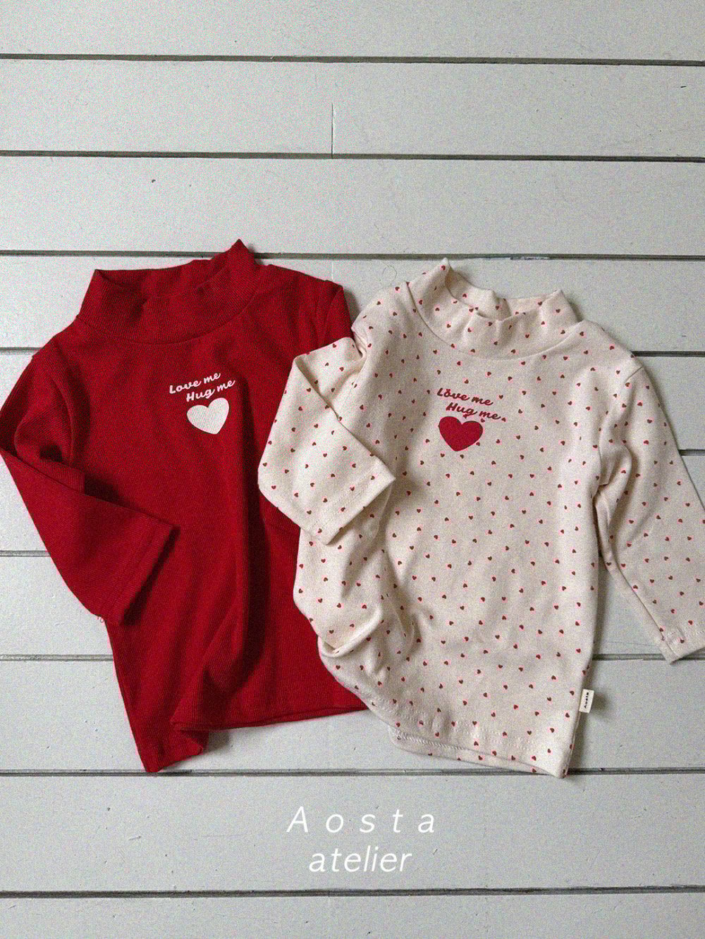 AOSTA23｜(6m-5y) 中領愛心印花上衣