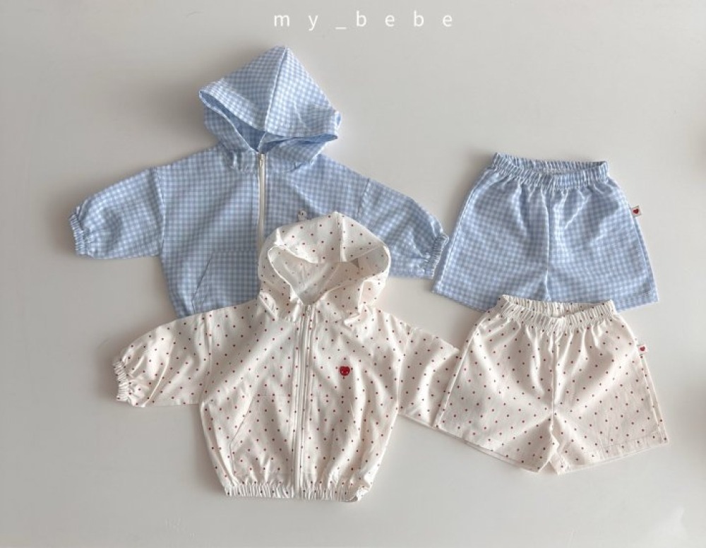 my_bebe21｜(80-120cm) 拉鍊連帽外套褲子套裝