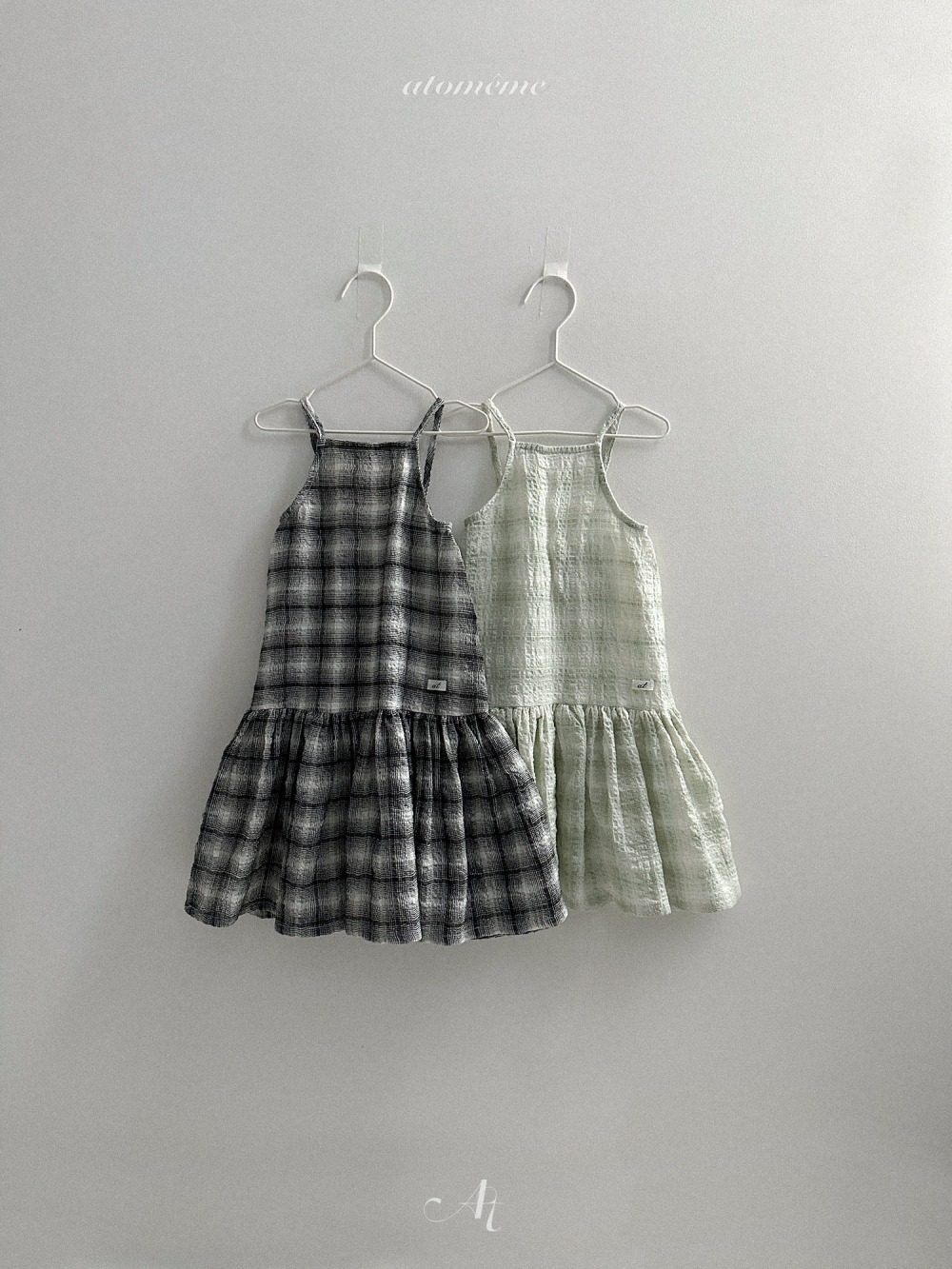 Atomeme12｜(70-110) 格紋棉麻洋裝