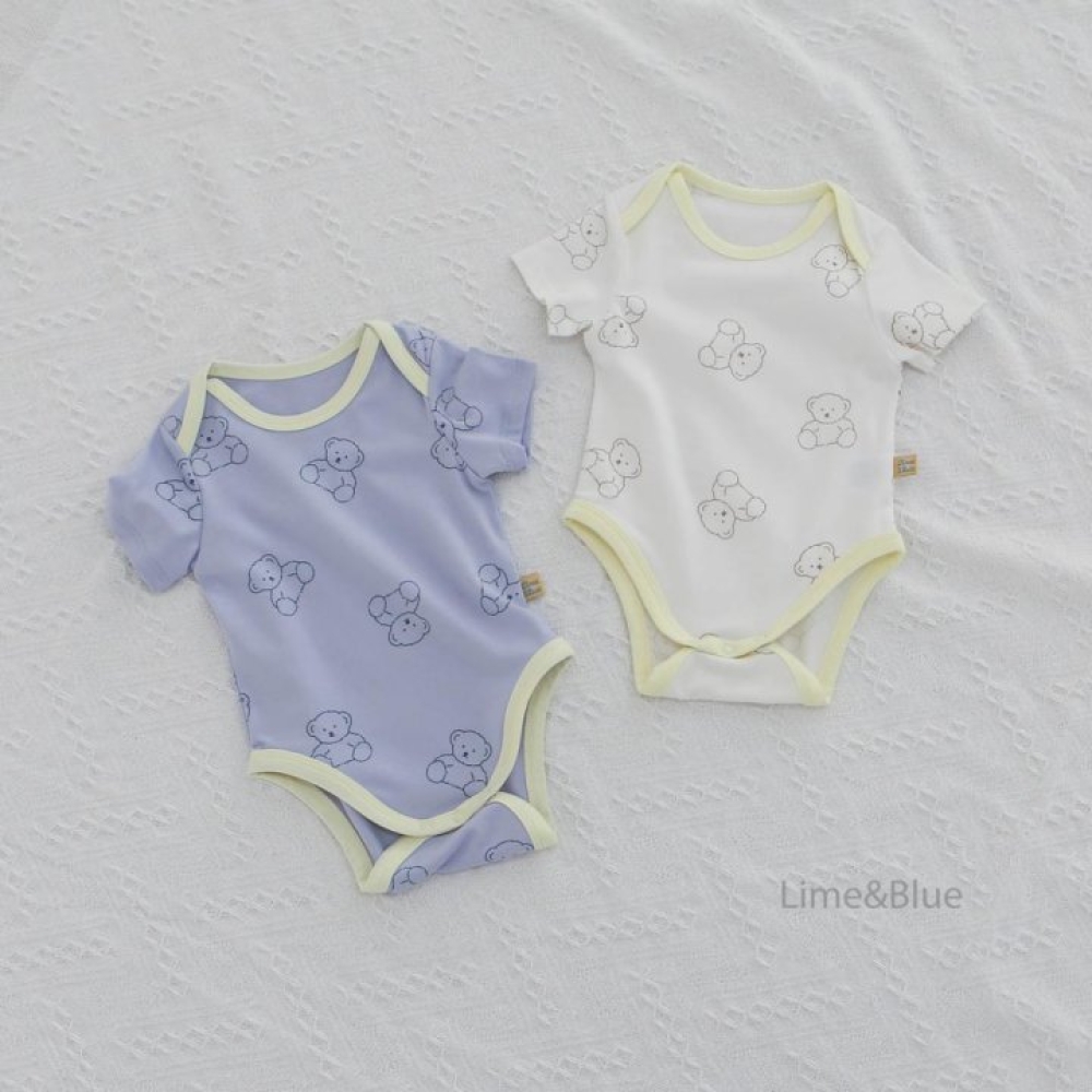 LIME&BLUE19｜(55-80cm)  青檸泰迪熊包屁衣