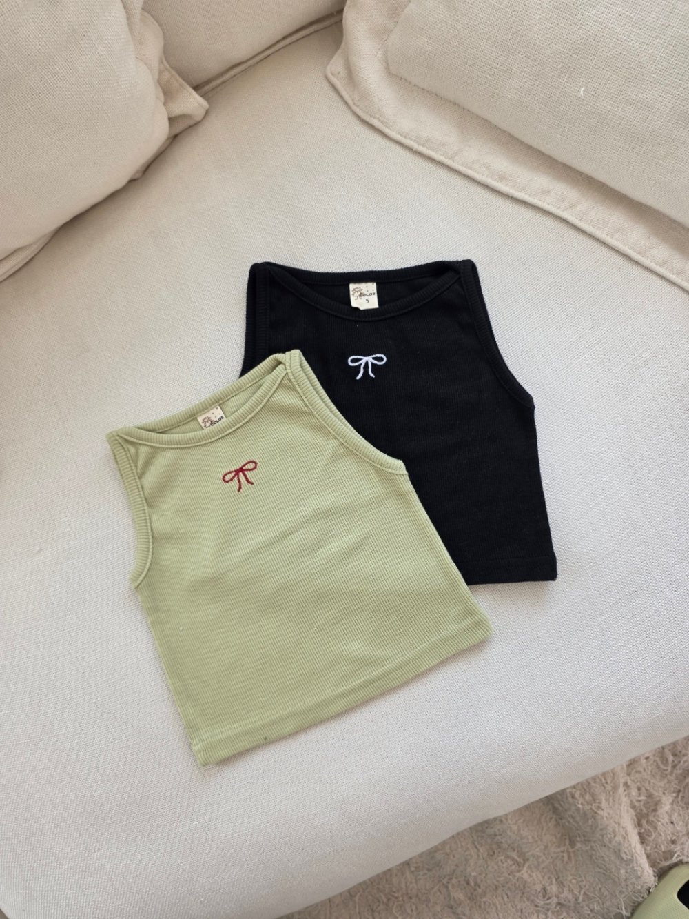 Color09｜(75-115cm) 蝴蝶結印花背心