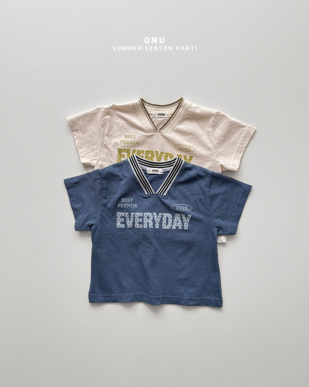onu14｜(70cm-115cm) V領英字印花上衣
