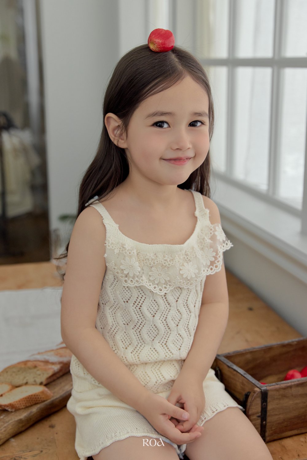 ROA06｜(6m-18m) 1色針織波浪鏤空套裝