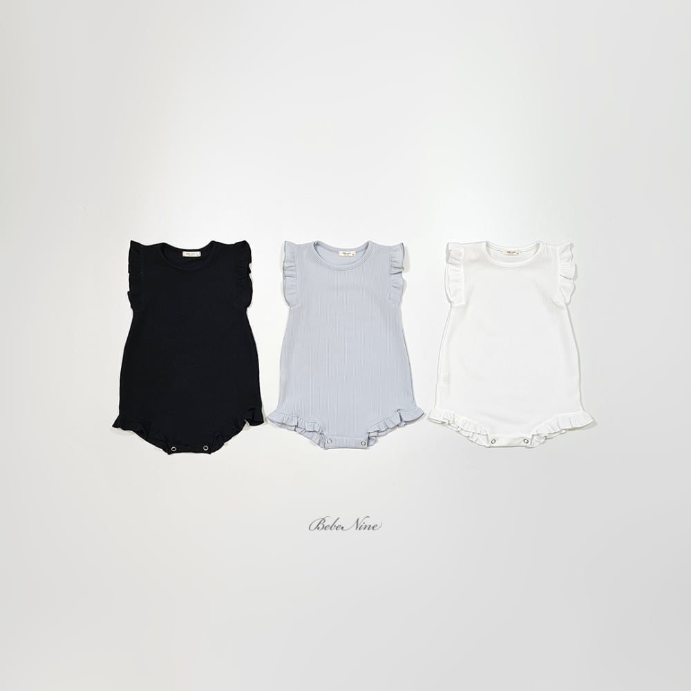 bebe nine05  (6m-24m) 3色波浪花邊無袖連身服