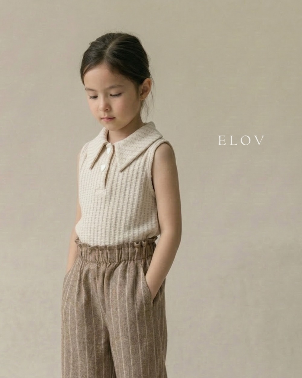 Mon petit21｜(73-118cm) 有領愛心鈕扣背心