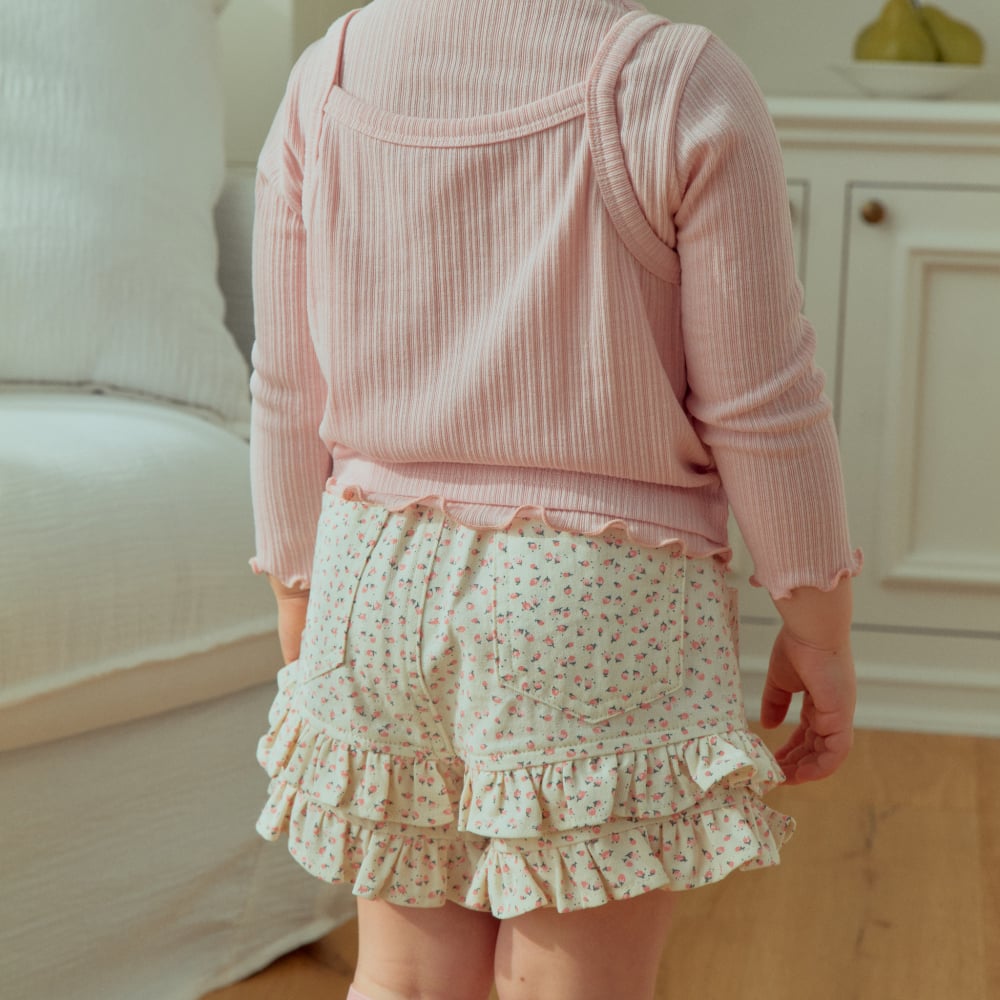 1st blue06｜(~93-118cm) 碎花荷葉花邊短褲