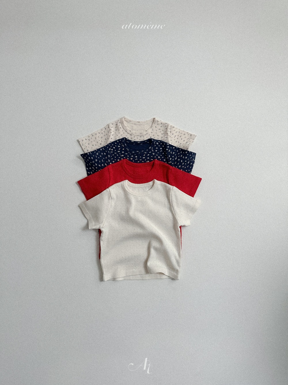 Atomeme24｜(70-110) 蕾絲小標短袖上衣