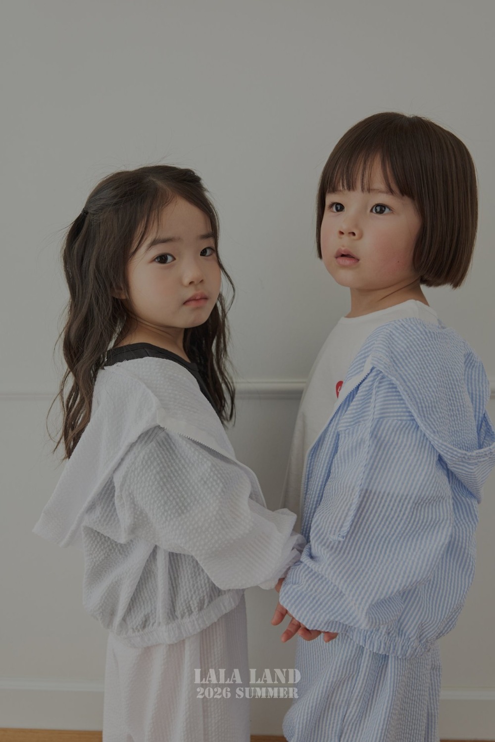 lala land53｜(75-120cm) 2色泡泡紗連帽拉線外套