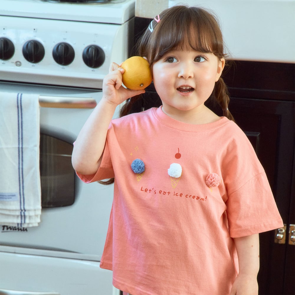 1st blue26｜(~93-118cm) 雪球冰淇淋印花上衣