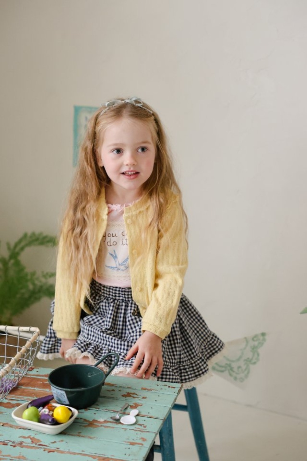 FLO34｜(75-140) 3色滾邊小蕾絲開襟外套