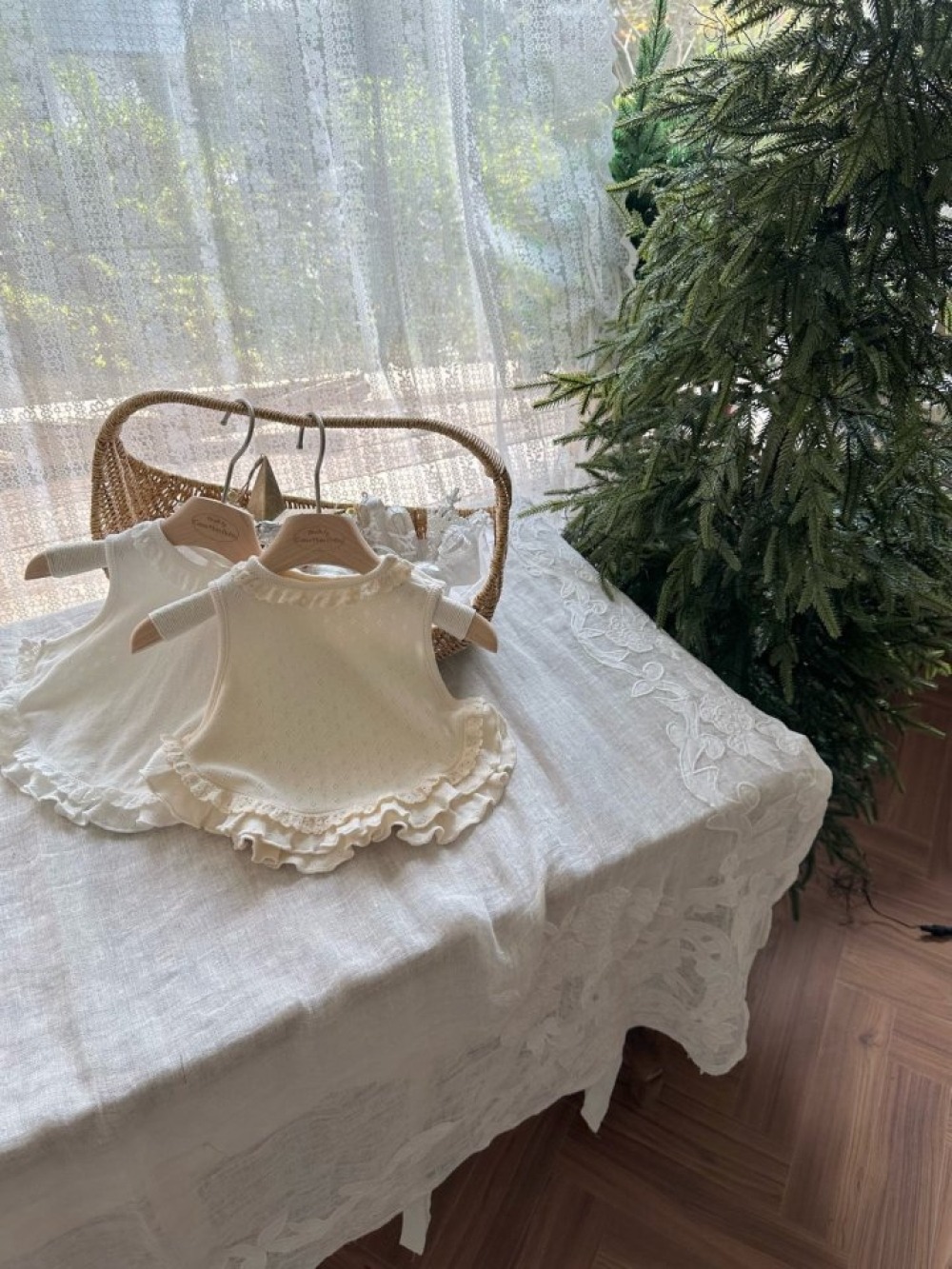 MONBEBE07｜(3m-12m) 荷葉邊背心