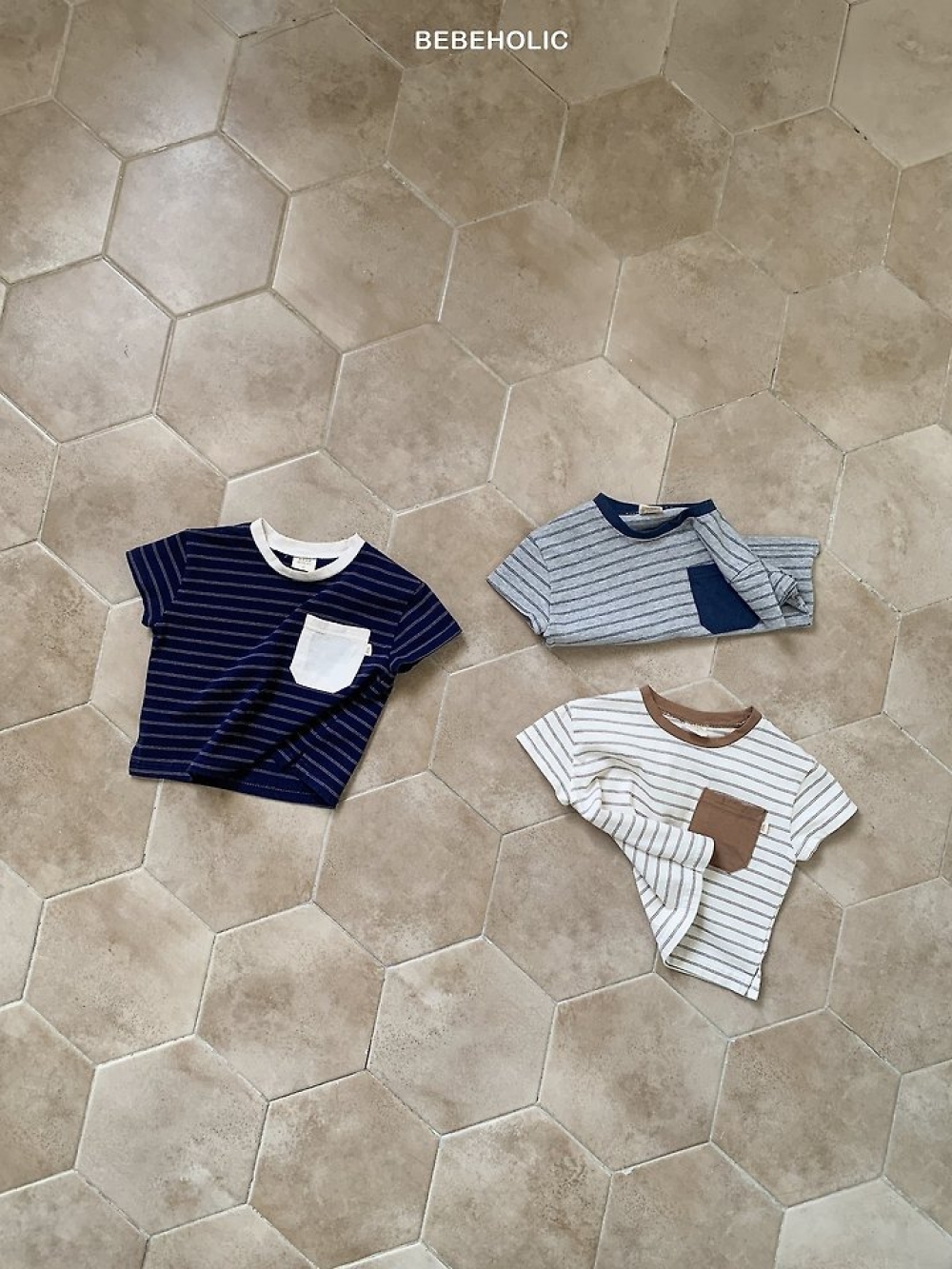 Bebe holic47｜(3m-18m) 口袋條紋上衣