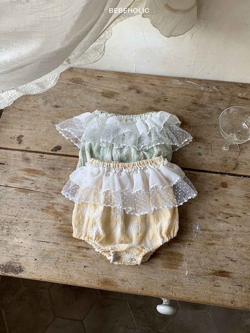 Bebe holic10｜(3m-18m) 碎花蕾絲褲