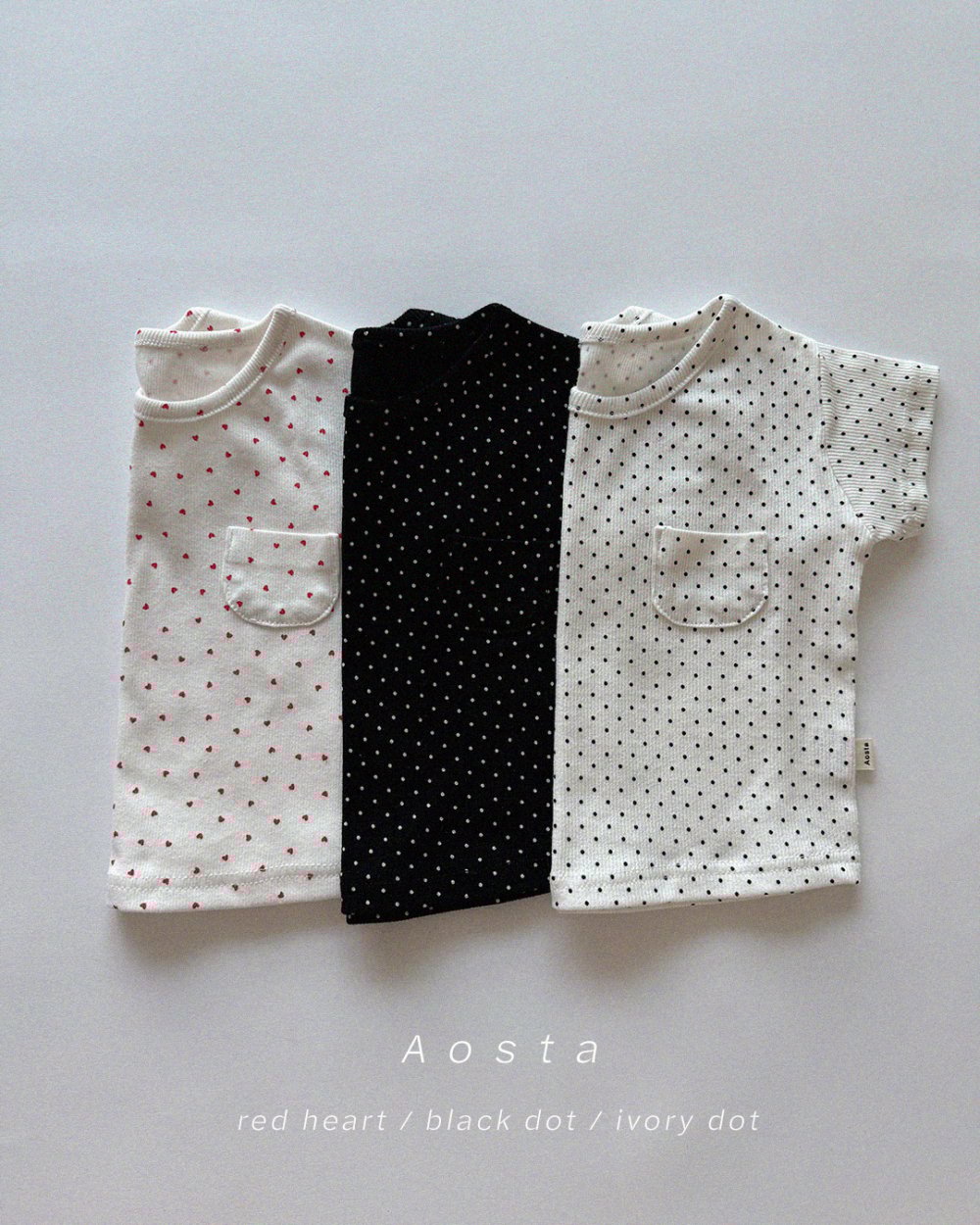 AOSTA54｜(6m-5y) 3款口袋圓領上衣