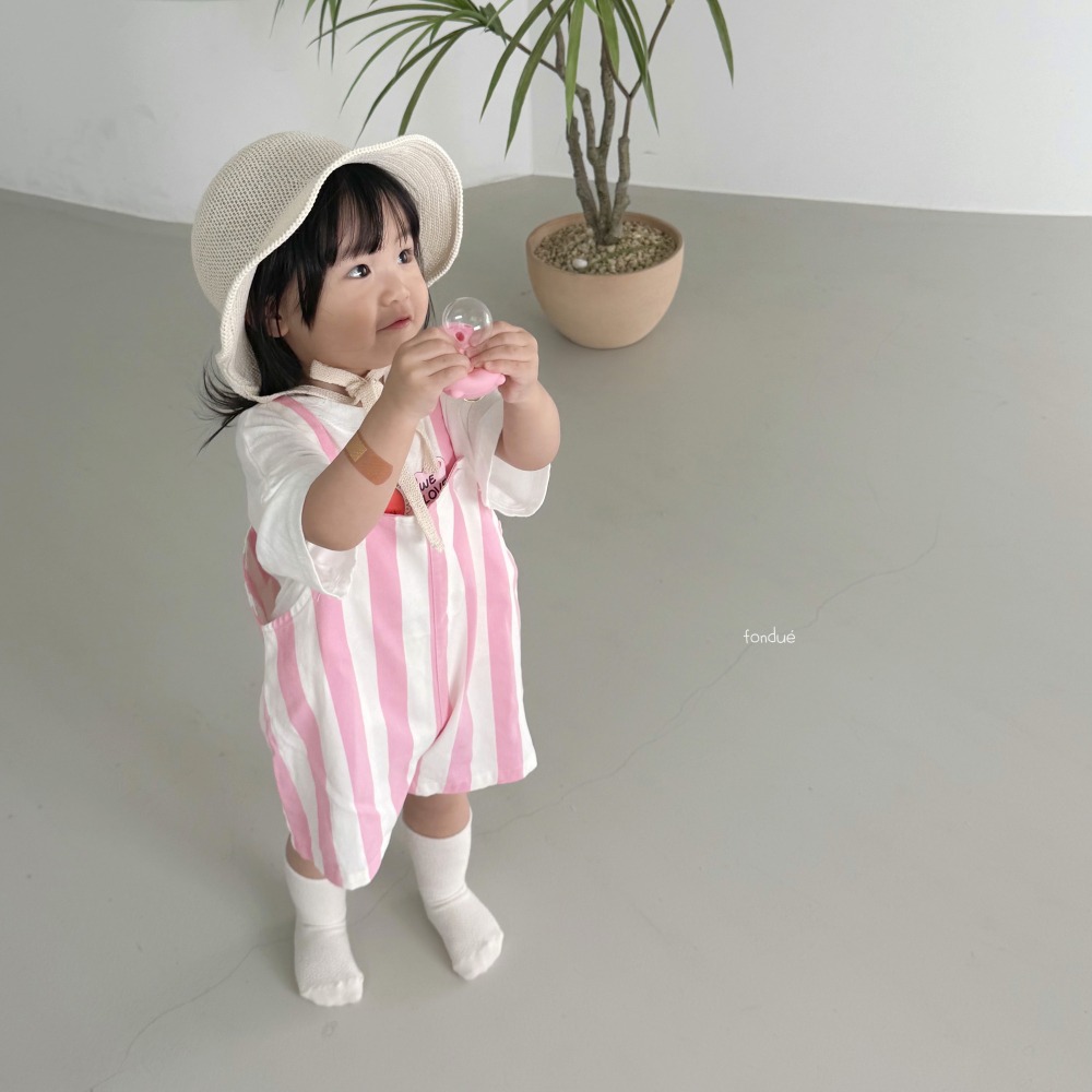 Fondue｜(80-90cm) 線條吊帶褲